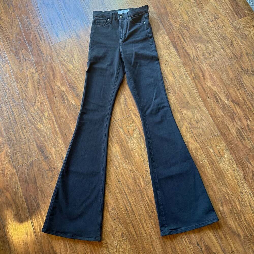 Topshop Jamie Flare Jeans Black 26x36 TALL